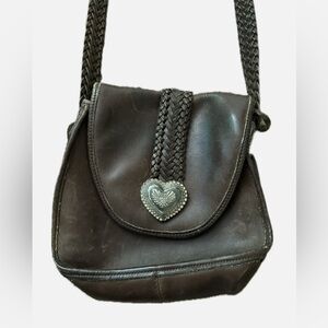 Vintage Brighton brown leather boho saddle bag